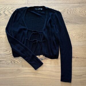 Vero Moda Black Cardigan with Front Tie Detail